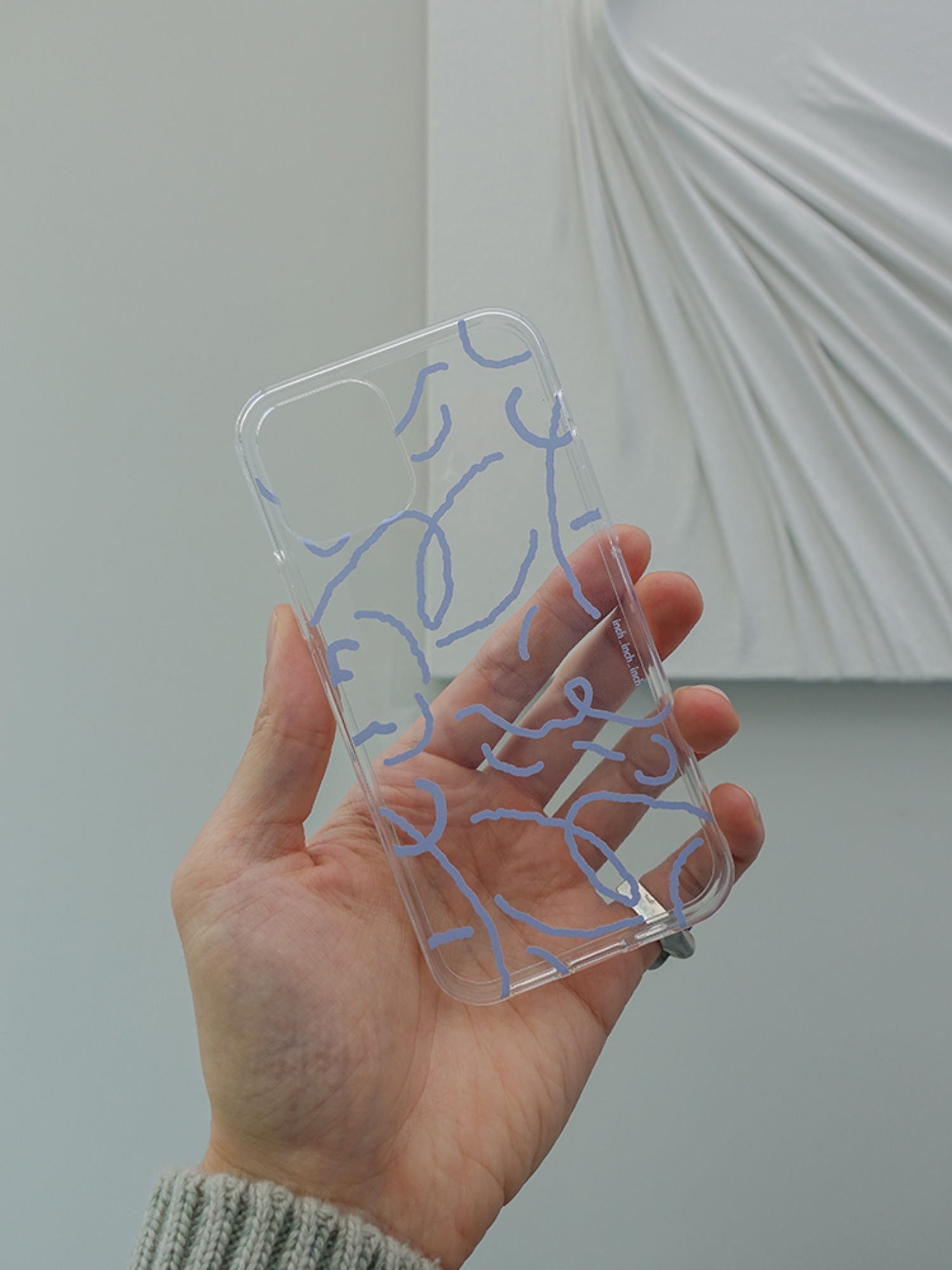 Care line skyblue Clear Jelly Phone Case