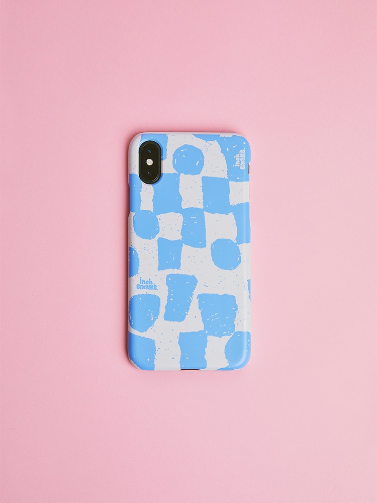 smalls Checker phone case (sky blue / Gray)