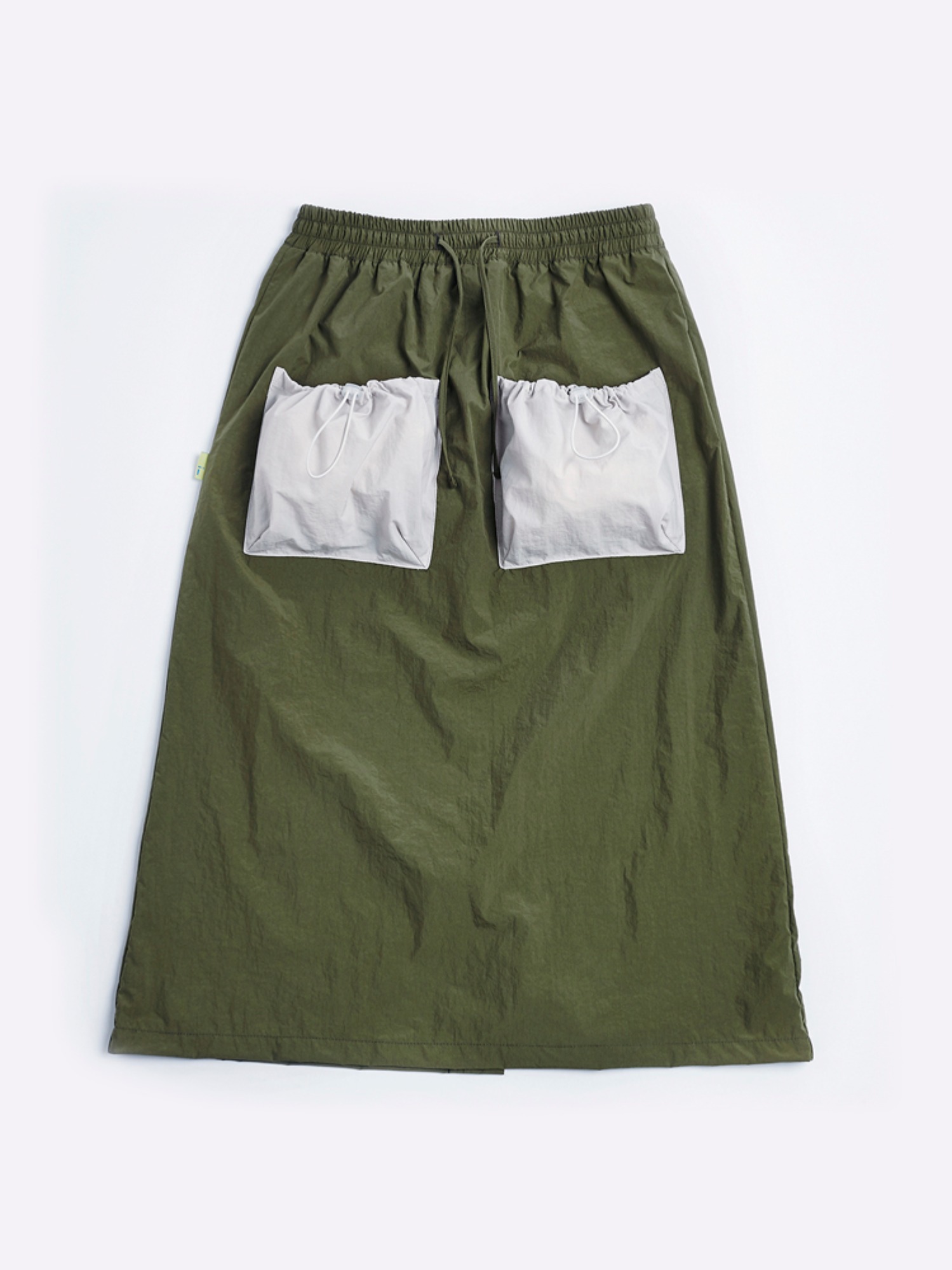 [NEW YEAR OFF] 2 Pockets Skirt (Khaki &amp; Cream)