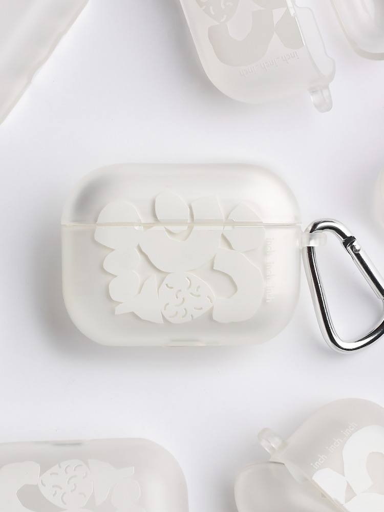 [AirPods PRO / AirPods 3]White Blocks Airpods Case (반투명)(키링 포함)